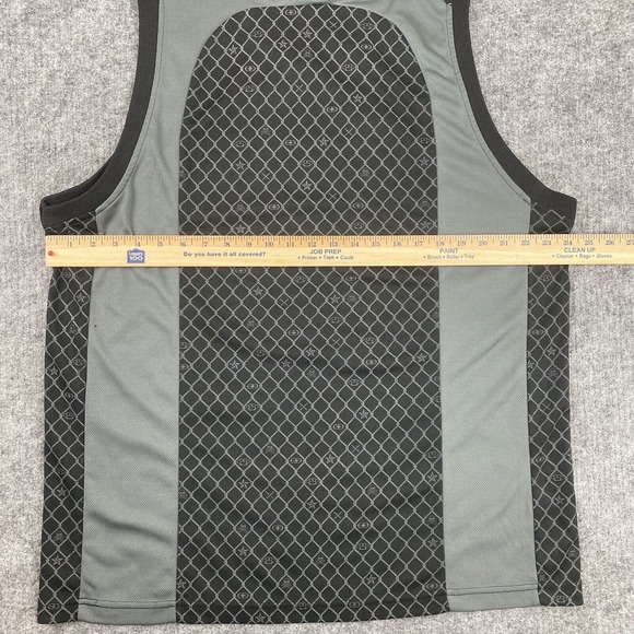 Vtg No Fear Shirt Men XL Black Gray Tank Jersey Skulls Brass Knuckles Swords Y2K - Picture 7 of 10